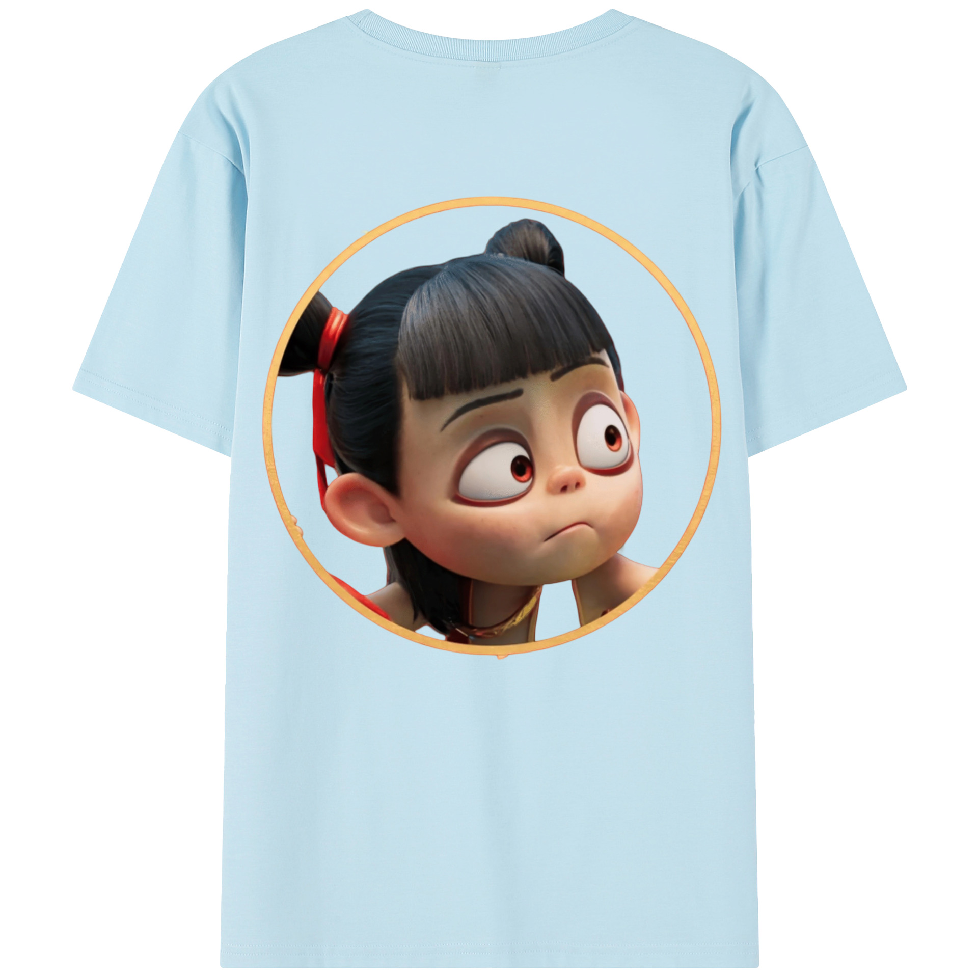 （画像用） Ne Zha 2 ナタ 魔童の大暴れ 綿100％半袖Tシャツ（背面プリント）
